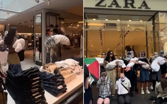 متواطئة بالإبادة.. نشطاء يسلمون "زارا" في غلاسكو رسالة للدعوة إلى مقاطعتها