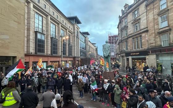 احتجاج في شارع بوكانان ضد العدوان الأمريكي والإسرائيلي والبريطاني