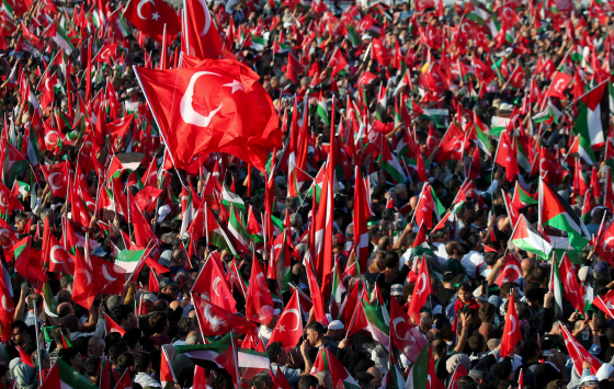 صورة مظاهرات تركيا مع فلسطين