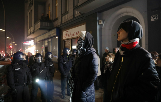 تواجد أمني كثيف في مظاهرات برلين الداعمة لفلسطين في رأس السنة