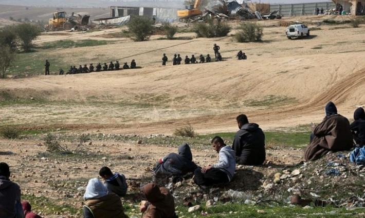 تغريدة مركز عدالة القانوني حول التطهير العرقي لـ 500 فلسطيني