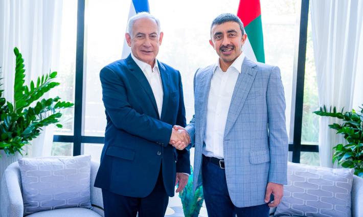 وزير الخارجية الإماراتي يلتقي نتنياهو وليبرمان