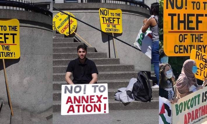 وقفة تضامنية مع فلسطين في فانكوفر الكندية رفضًا لخطة الضم