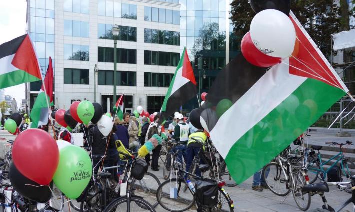 تظاهرة في بروكسل رفضاً لنقل "يوروفيجن" على محطات أوروبية