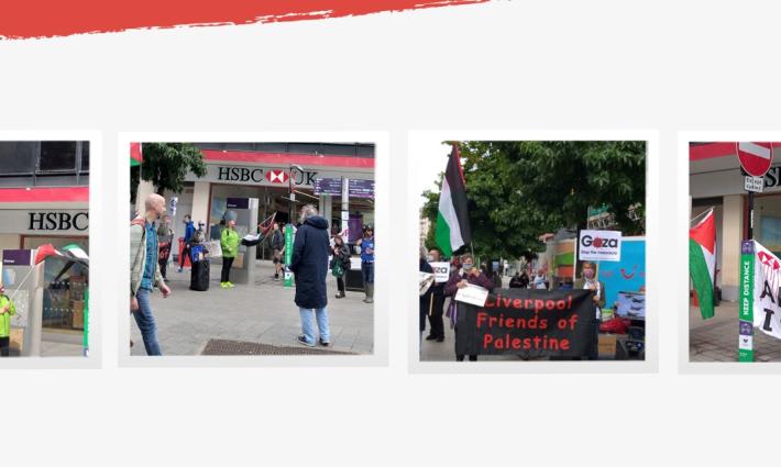 ليفربول.. وقفة تضامنية مع فلسطين أمام بنك HSBC الداعم للاحتلال
