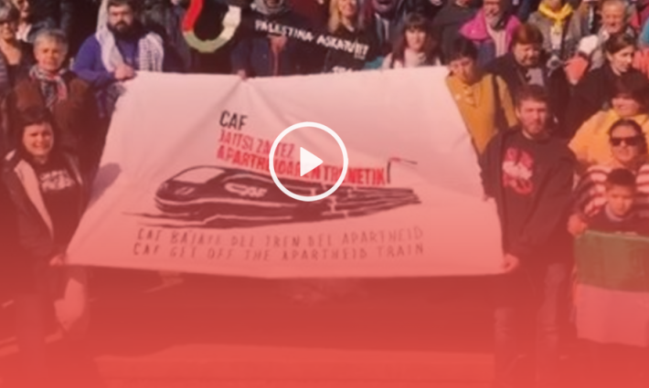 وقفة احتجاجية ضد شركة السكك الحديدية الإسبانية (CAF) في إقليم الباسك