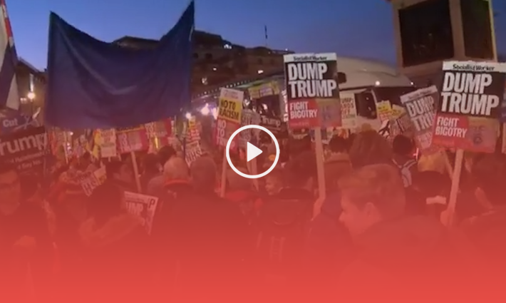 متظاهرون يهتفون ضد الدعم الأميركي للاحتلال الإسرائيلي في لندن