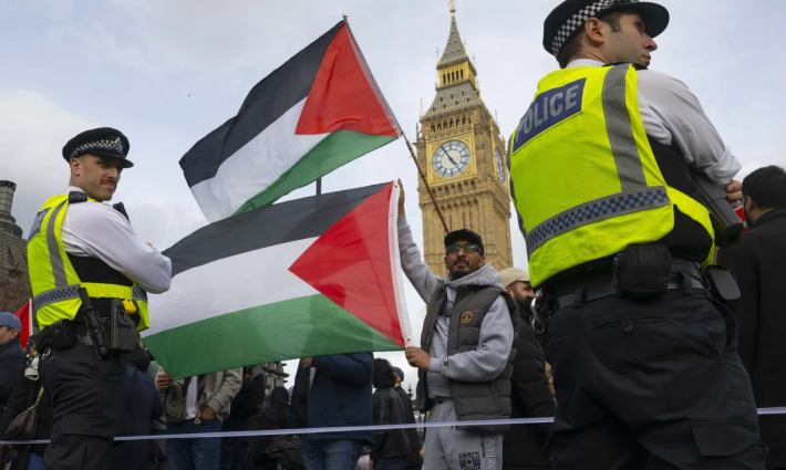 تواجد أمني كثيف في مظاهرات لندن الداعمة لفلسطين