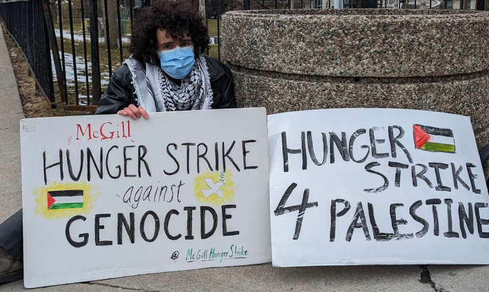 الطالب شادي من جامعة ماكجيل المضرب عن الطعام حتى تحقيق المطالب