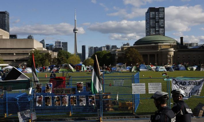 مخيم تضامني مع غزة في كندا
