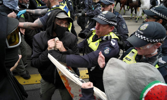 اشتباك بين أنصار فلسطين والشرطة في ملبورن