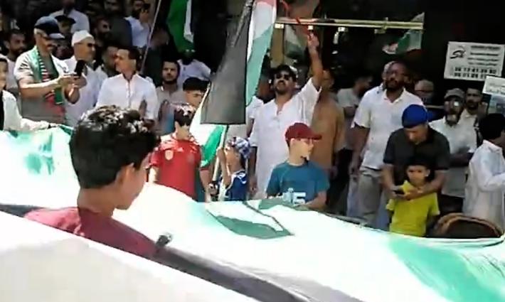 مظاهرة داعمة لفلسطين في طنجة المغربية