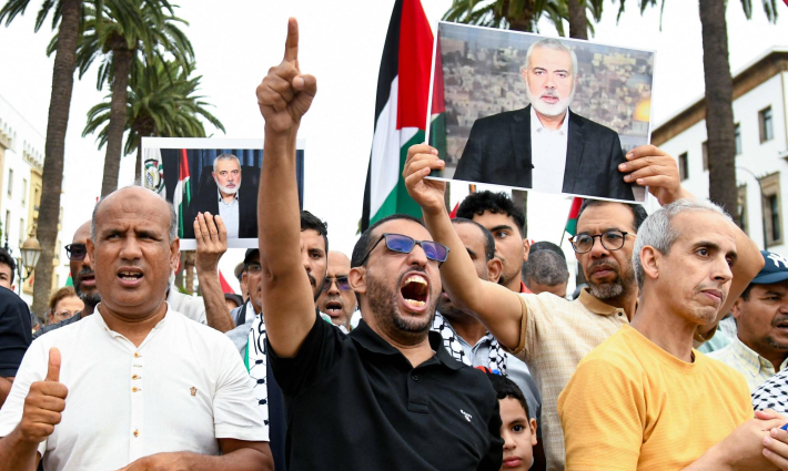 تظاهرة مندد باغتيال هنية