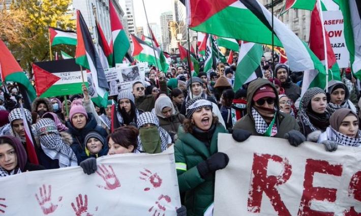 مظاهرة داعمة لفلسطين