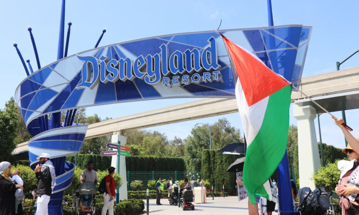 احتجاج مؤيد لفلسطين في ديزني لاند