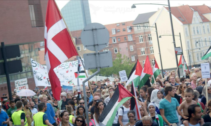 مظاهرة داعمة لفلسطين في الدنمارك