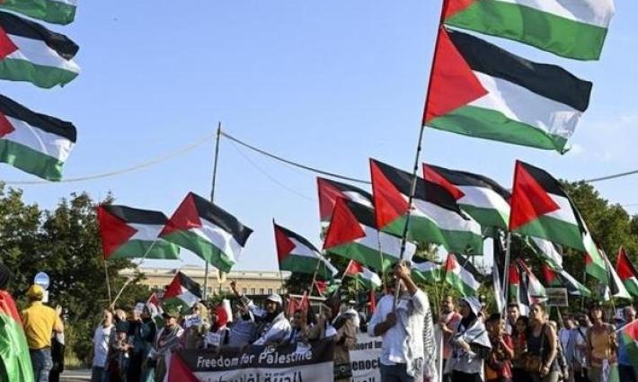 مظاهرة في سويسرا لدعم فلسطين