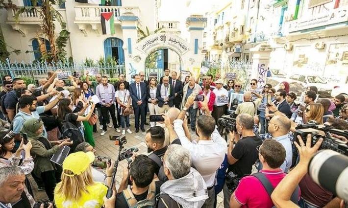 صحفيون تونسيون يتضامنون مع زملائهم في غزة