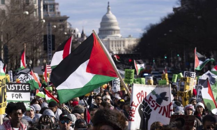 مظاهرة داعمة لفلسطين في واشنطن