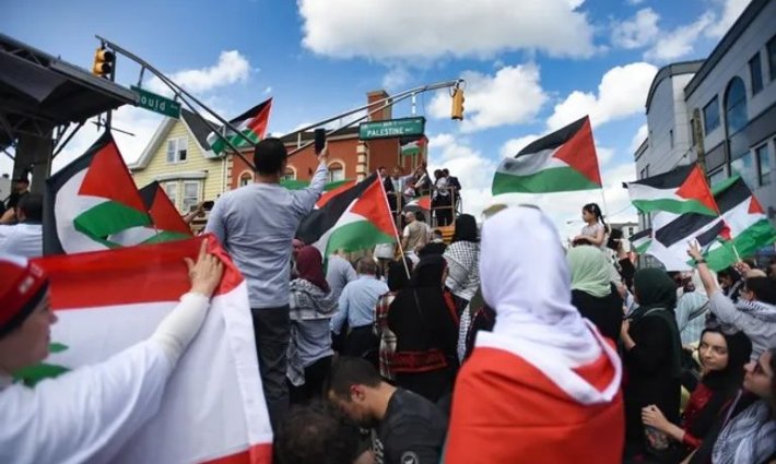مظاهرة داعمة لفلسطين في نيوجيرسي