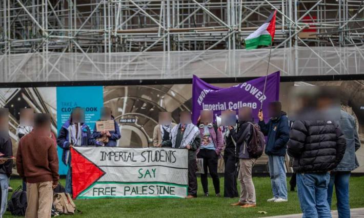 احتجاجات مزدوجة في كلية إمبريال لتواطئها بشركات الإبادة