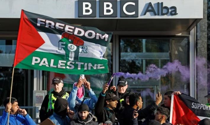 احتجاجات داعمة لفلسطين عند BBC