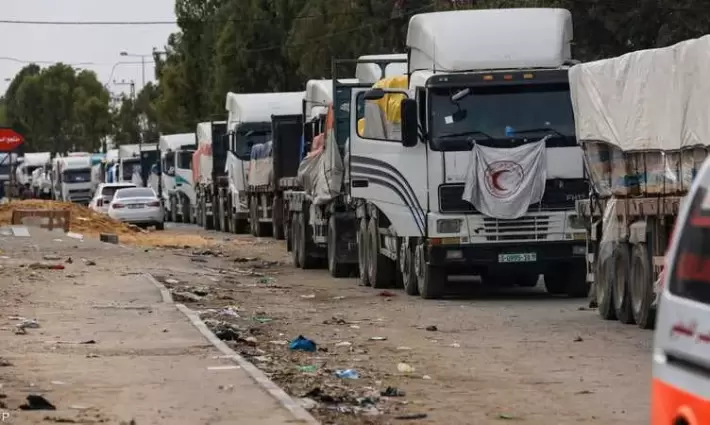 شاحنات من المساعدات المتوجهة إلى غزة