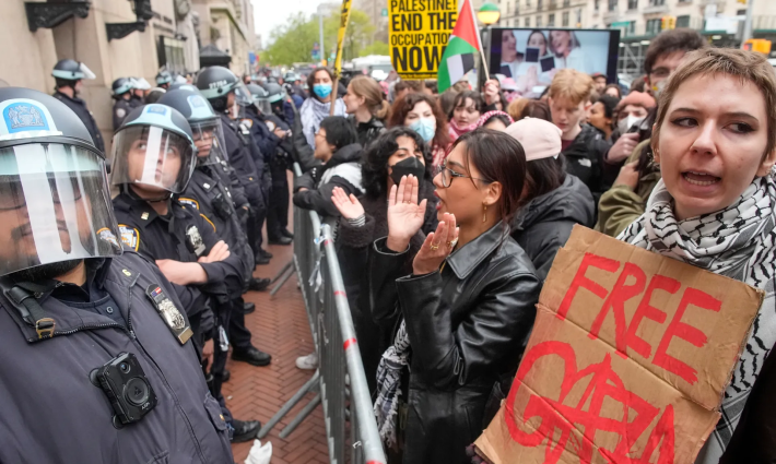 احتجاج للطلاب في جامعة كولومبيا