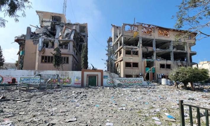 مبانٍ مدمرة جراء الاعتداء الإسرائيلي