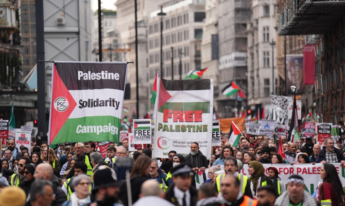 مظاهرة لحملة التضامن مع فلسطين