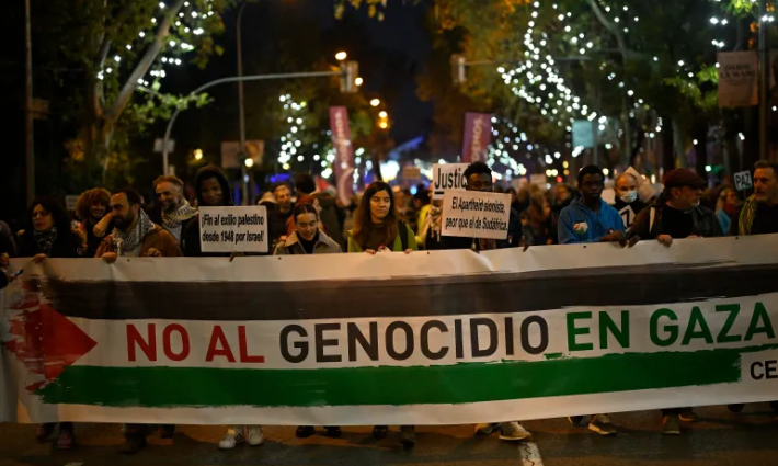 من مظاهرة داعمة لفلسطين في أسبانيا