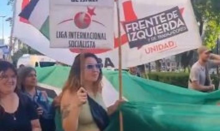 مظاهرة داعمة لفلسطين في الأرجنتين