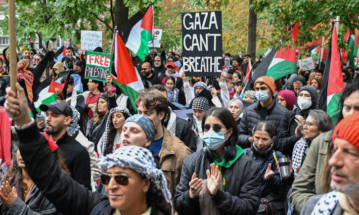 مظاهرة داعمة لفلسطين في كندا