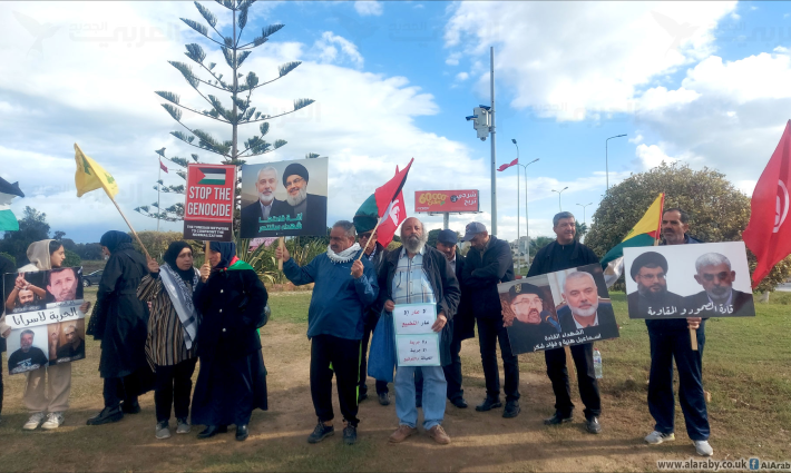 وقفة تضامن مع فلسطين في تونس أمام السفارة الأمريكية