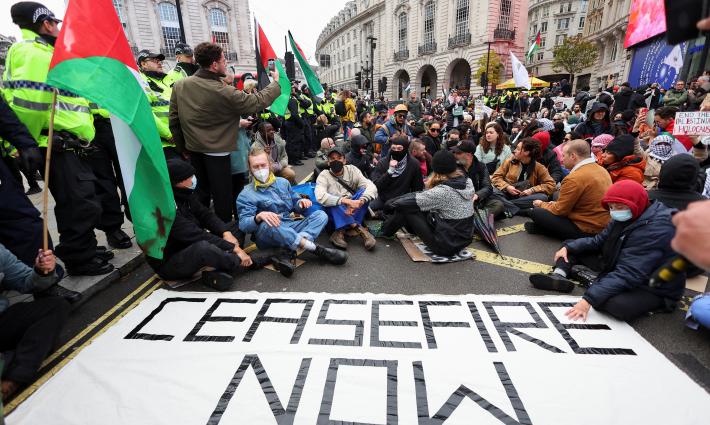 مظاهرة بريطانية داعمة لفلسطين