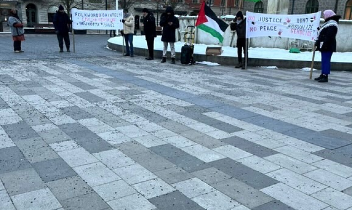 وقفة داعمة لفلسطين في السويد