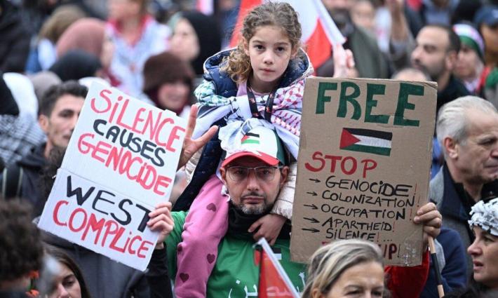 مظاهرة بلجيكية داعمة لفلسطين