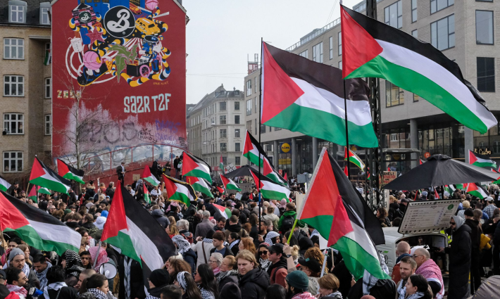 مظاهرة داعمة لفلسطين في الدنمارك