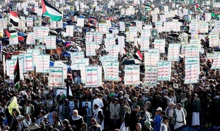 مظاهرة جماهيرية داعمة لفلسطين في اليمن