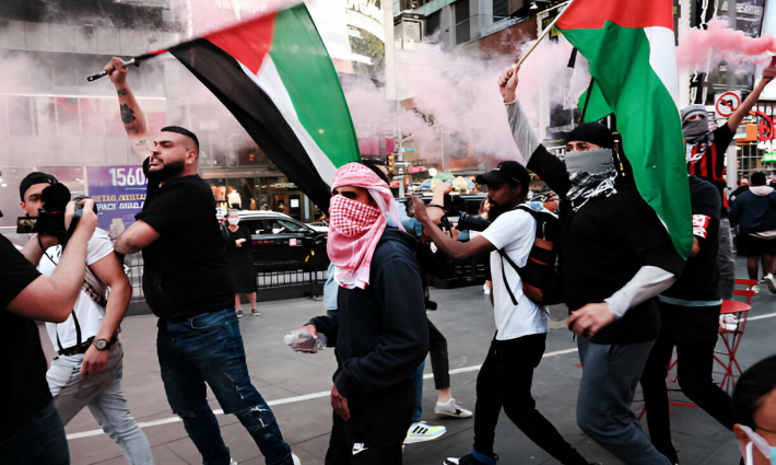 احتجاج داعم لفلسطين في أمريكا