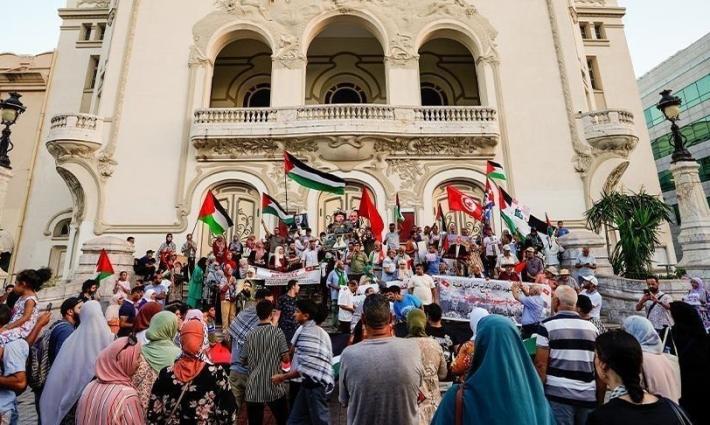 مظاهرة داعمة لفلسطين في تونس