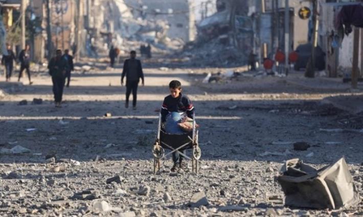 طفل مصاب في غزة