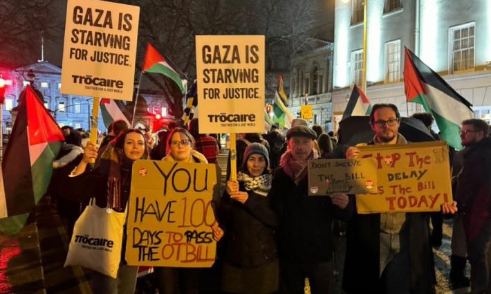 احتجاج أيرلندي أمام مجلس النواب_