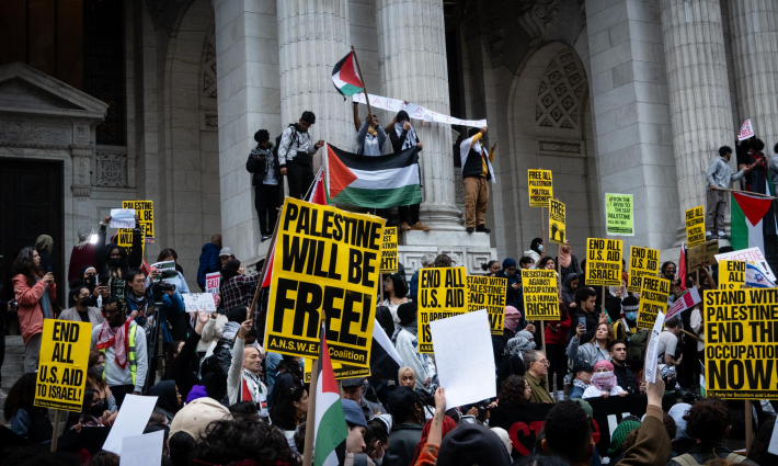 احتجاج داعم لفلسطين في جامعة نيويورك