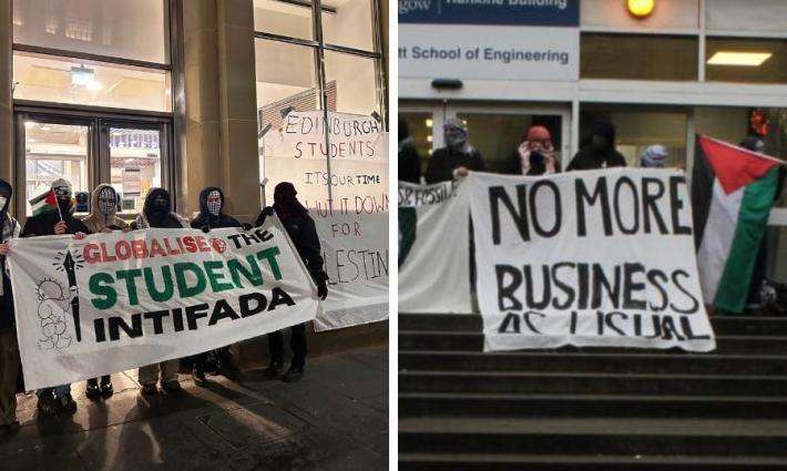 احتجاجات في جامعتي غلاسكو وإدنبرة دعمًا لفلسطين