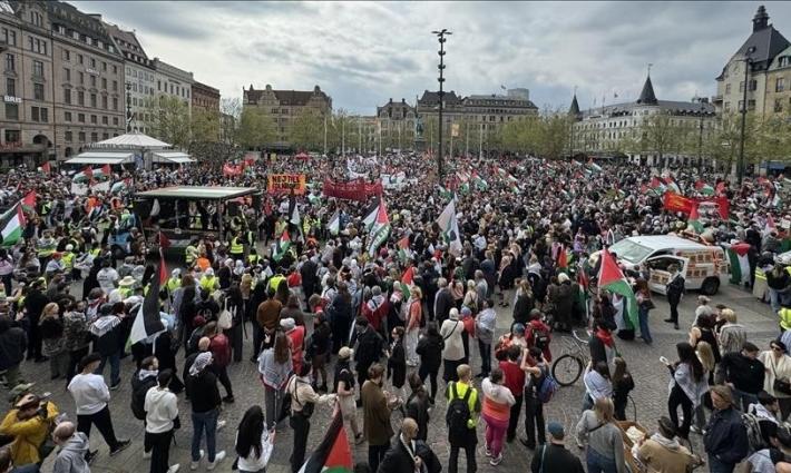 مظاهرة حاشدة في ستوكهولم