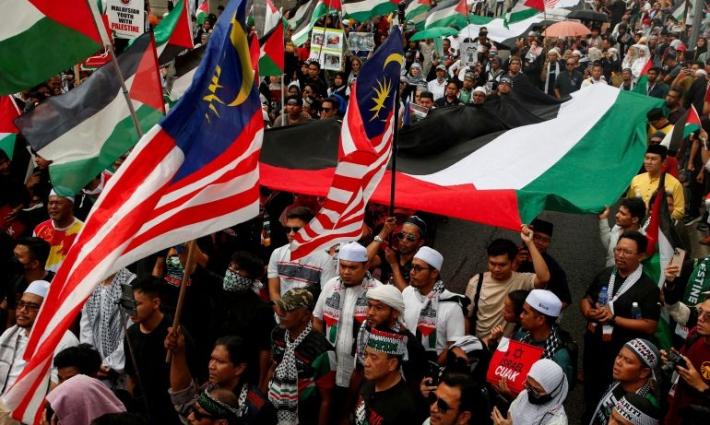 مظاهرة داعمة لفلسطين في ماليزيا