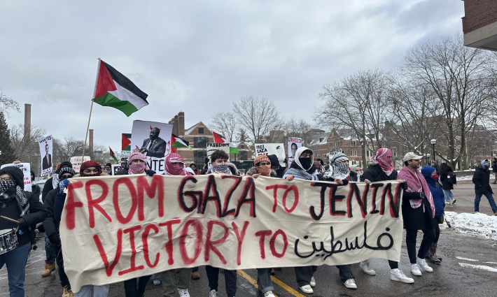 مظاهرة لدعم فلسطين لطلاب جامعة ميشيغان