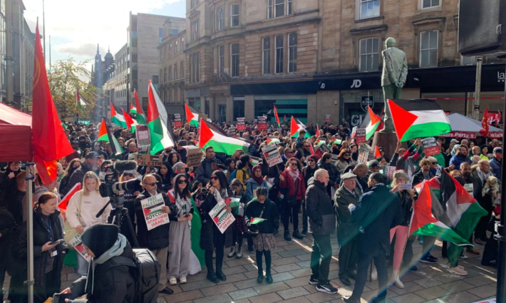 مظاهرة لدعم فلسطين في غلاسكو