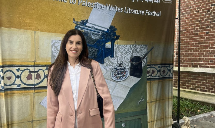 الدكتورة رندة عبد الفتاح الداعمة لفلسطين